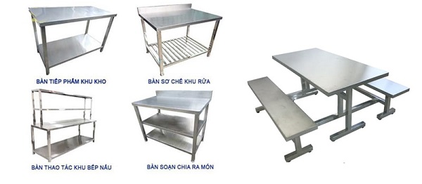 Các loại bàn sơ chế thức ăn inox