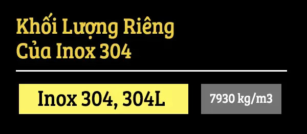 bảng khối lượng riêng inox 304