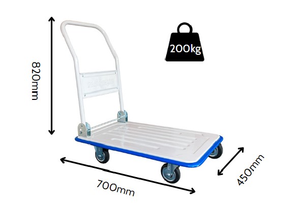 Kích thước xe đẩy hàng inox 4 bánh 200kg