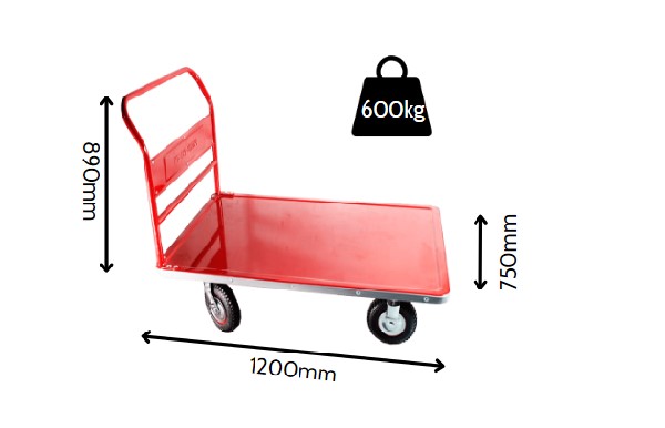 Kích thước xe đẩy hàng inox 4 bánh 600kg