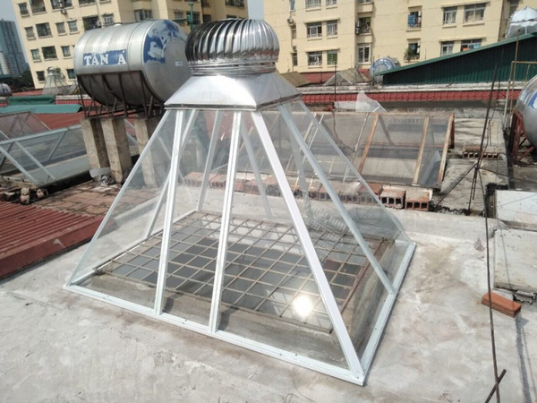 Quả cầu thông gió đã được lắp đặt hoàn chỉnh