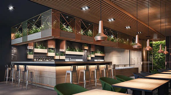 Thiết kế quầy bar cafe