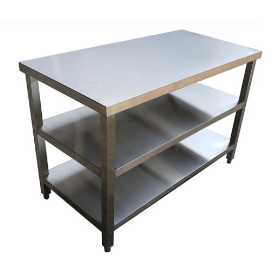 Bàn inox 3 tầng phẳng 1400×700 mm
