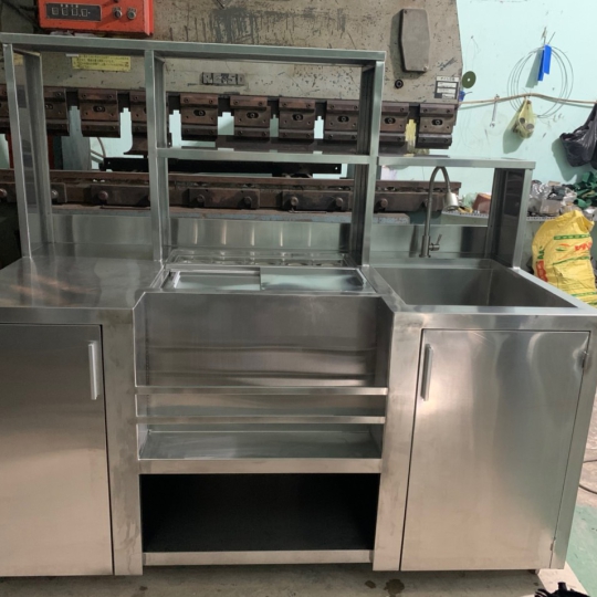 Quầy trà sữa inox d1.6 r80