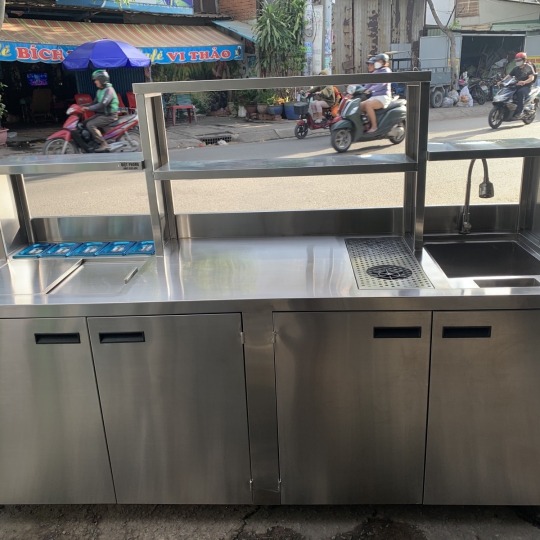 QUẦY TRÀ SỮA INOX 2m