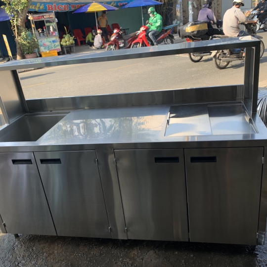 Quầy pha chế inox 1 chậu rửa, 1 thùng đá