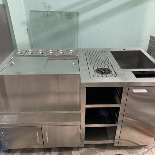 Quầy pha chế inox kt 1m5 x800 x810  